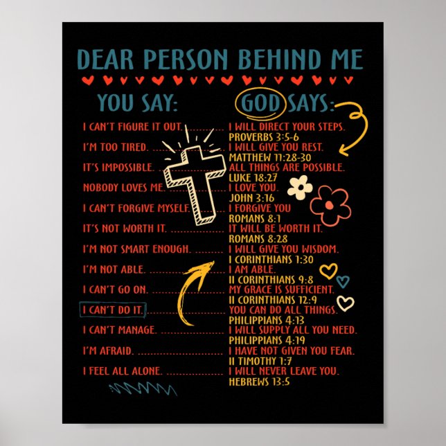 Poster Chère Personne Derrière Moi, Vous Dites Que Dieu D (Devant)