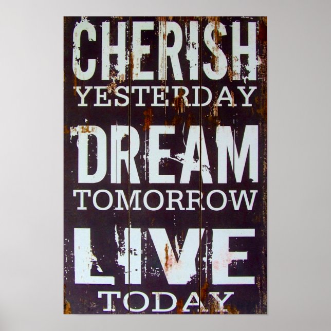Poster Cherish Hier Dream Demain Live Aujourd'hui (Devant)