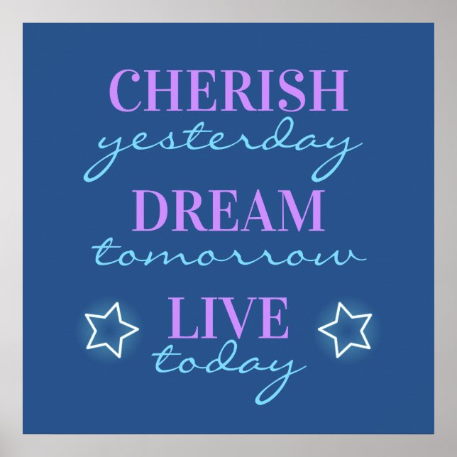 Poster Cherish hier Rêver demain Live aujourd'hui (Devant)