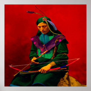 Poster Cherokee Native American Pop Art