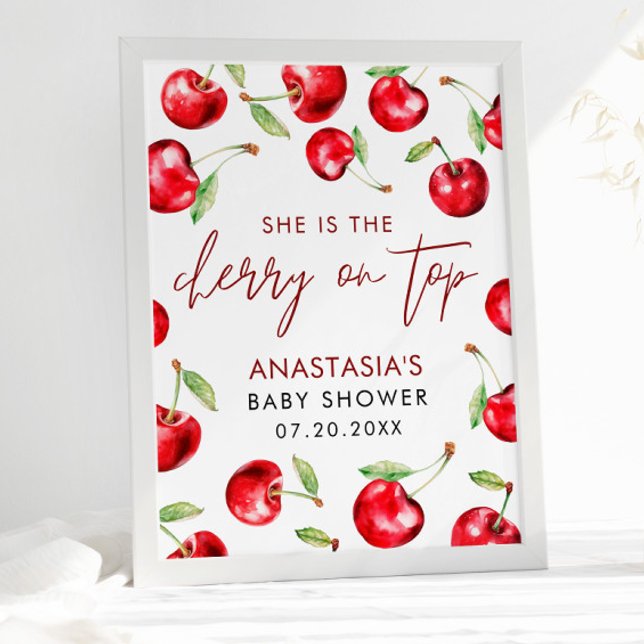 Poster Cherry Berry Sweet Baby Douche de bienvenue (Créateur téléchargé)