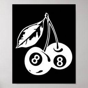 Poster Cherry Billiards - Jeu de piscine élégant