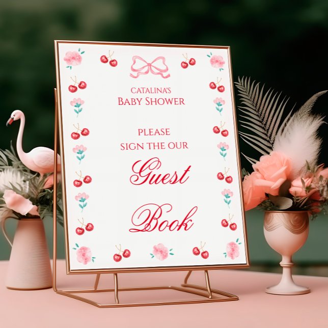 Poster Cherry Blossom Baby shower Livre d'invité (Créateur téléchargé)