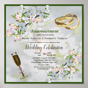 Poster Cherry Blossom Bouquet Mariage