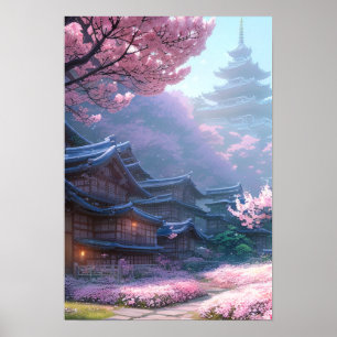 Poster Cherry Blossom Village