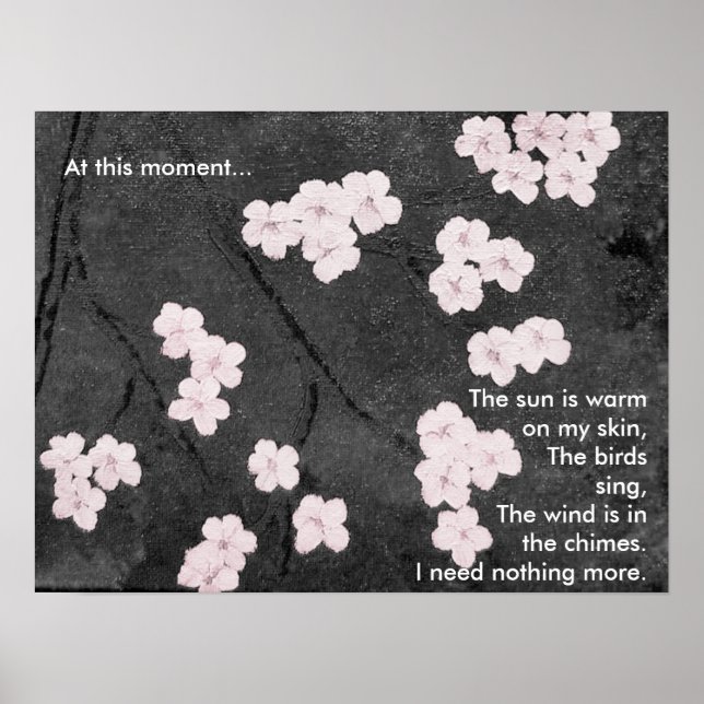 Poster Cherry Blossoms Imprimer avec Poème (Devant)