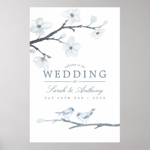 Poster Cherry Blossoms Printemps Mariage Bienvenue