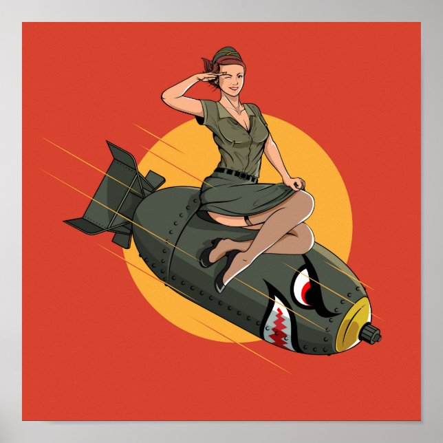 Poster Cherry Bomb 2ÈME GUERRE MONDIALE Pin Up Girl (Devant)