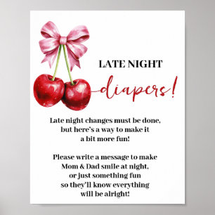 Poster Cherry Coquette Late Night Diapers Jeu de douche