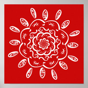 Poster Cherry Mandala