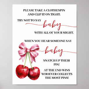 Poster Cherry Ne pas Dire Baby Clothespin Douche Jeu