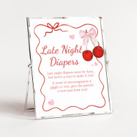 Cherry on Top Pink Bow Baby Late Night Diapers