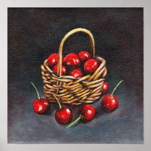 Poster Cherry rouge acrylique original