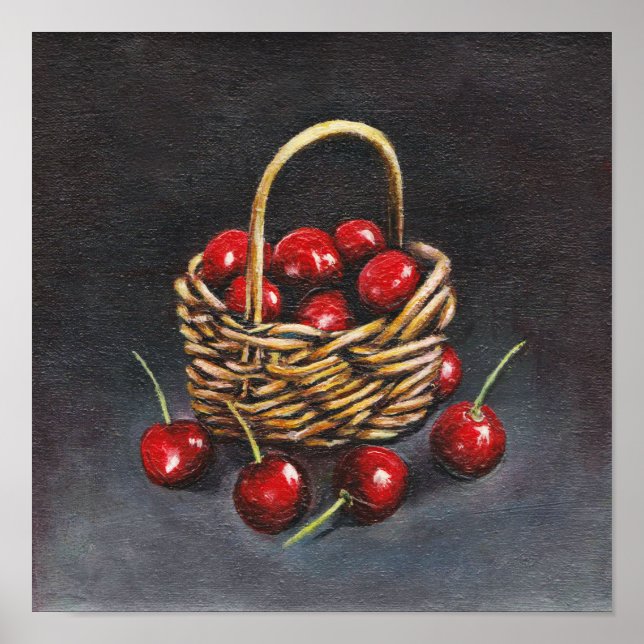 Poster Cherry rouge acrylique original (Devant)
