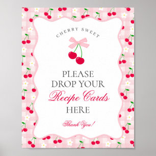 Poster Cherry Sweet Pink Coquette Bow Partager un signe d