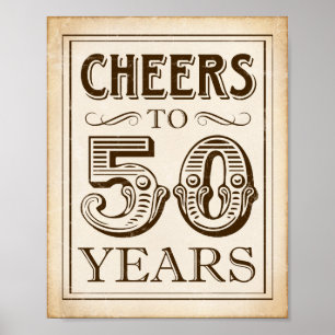 Poster CHERS vintages À 50 ANS Signe Imprimer