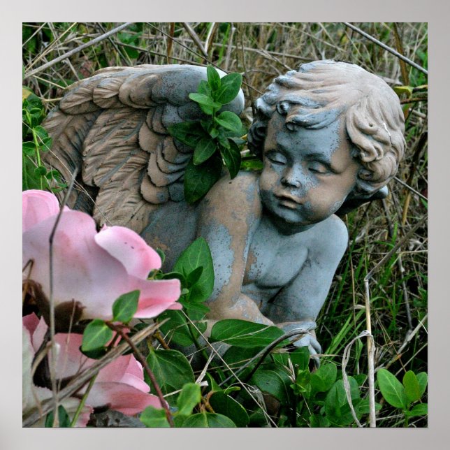 Poster Cherub dans l'herbe (Devant)