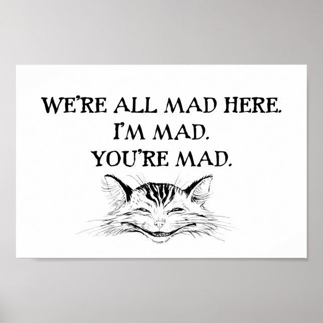 Poster Cheshire Cat - Nous sommes tous fous (Devant)