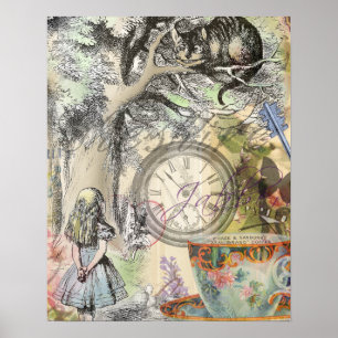 Poster Cheshire Chat Alice Wonderland Classic