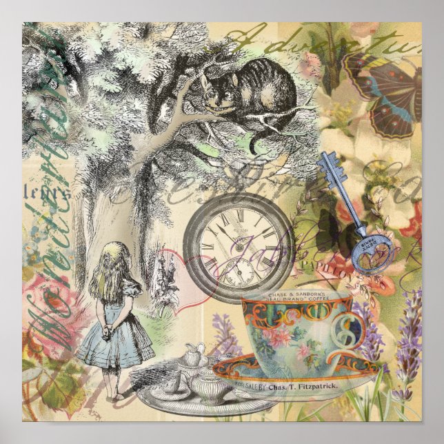 Poster Cheshire Chat Alice Wonderland Classic (Devant)