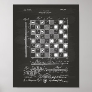 Poster Chess Board 1923 Patent Art Chalkboard