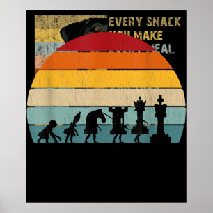 Poster Chess Evolution Cadeau Vintage Rétro Pour Un Échec