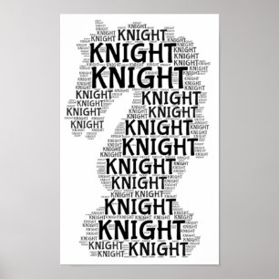 Poster Chess Knight Word Image