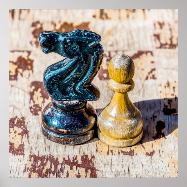 Poster Chess Pawn et Knight - anciens combattants (Devant)
