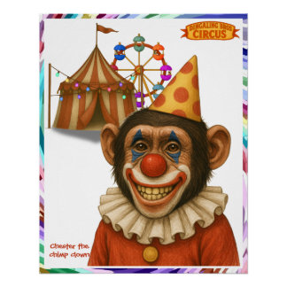 Poster Chester the chimp clown