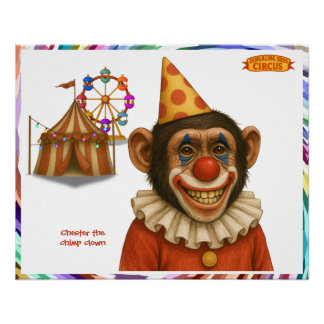 Poster Chester the chimp clown