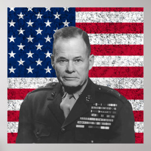 Poster Chesty Puller et le drapeau américain