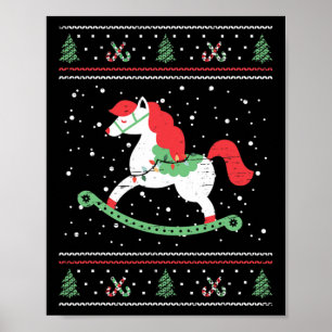 Poster Cheval À Rocher Pour Enfants Et Enfants Noël Noël 
