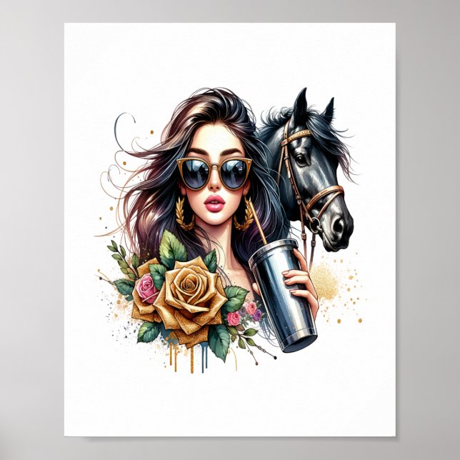 Poster Cheval américain Patriotique USA (Devant)