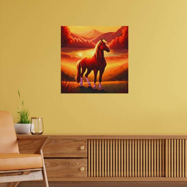 Poster Cheval au coucher du soleil (Salon 2)
