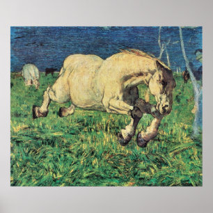 Poster Cheval au galop par Giovanni Segantini, Art ancien