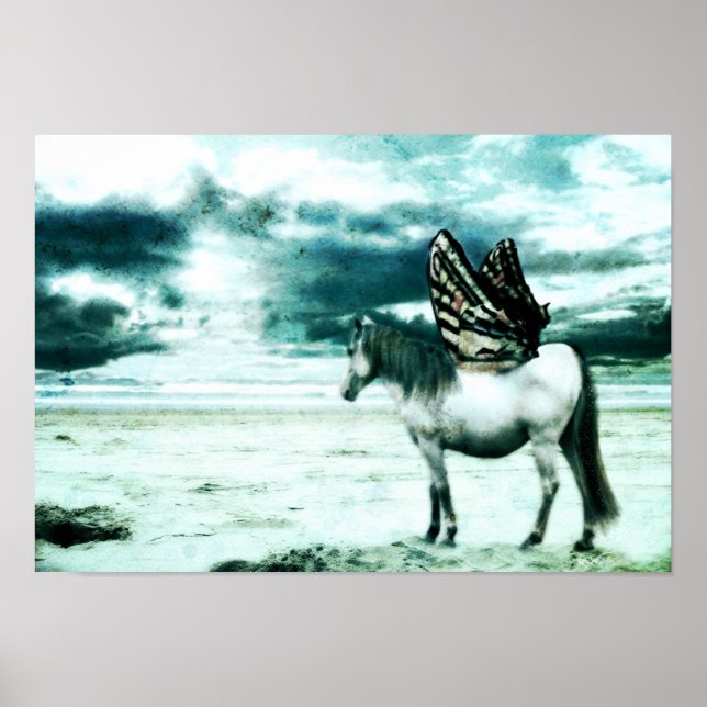 Poster cheval avec ailes (Devant)