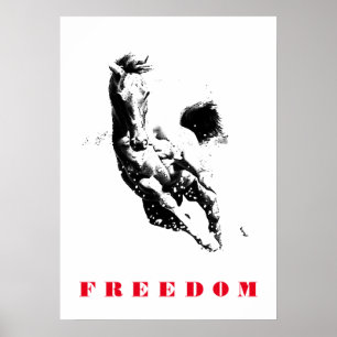 Poster Cheval Blanc Noir Motivation Liberté Pop Art