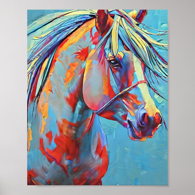 Poster Cheval bleu (Devant)