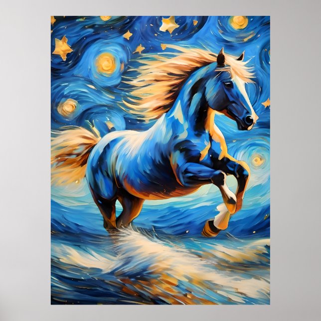 Poster Cheval bleu (Devant)