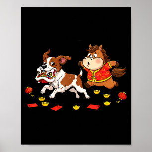 Poster Cheval Chinois Bretagne Drôle Enfants Hommes Femme