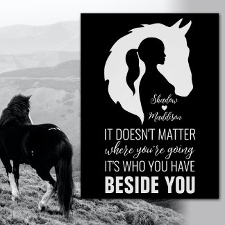 Poster Cheval citation cheval et fille cheval amoureux no