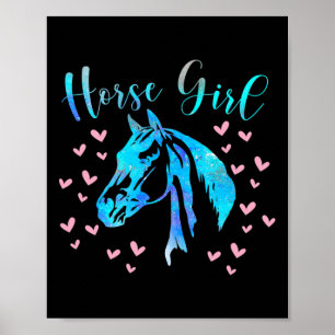 Poster Cheval Coeurs filles équitation cavalier Ado Enfan