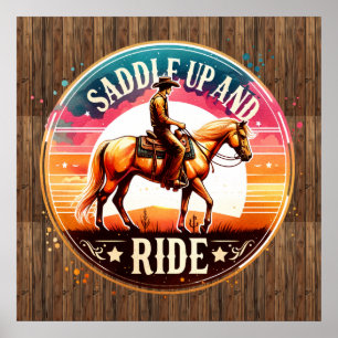 Poster cheval cool cheval de selle Western