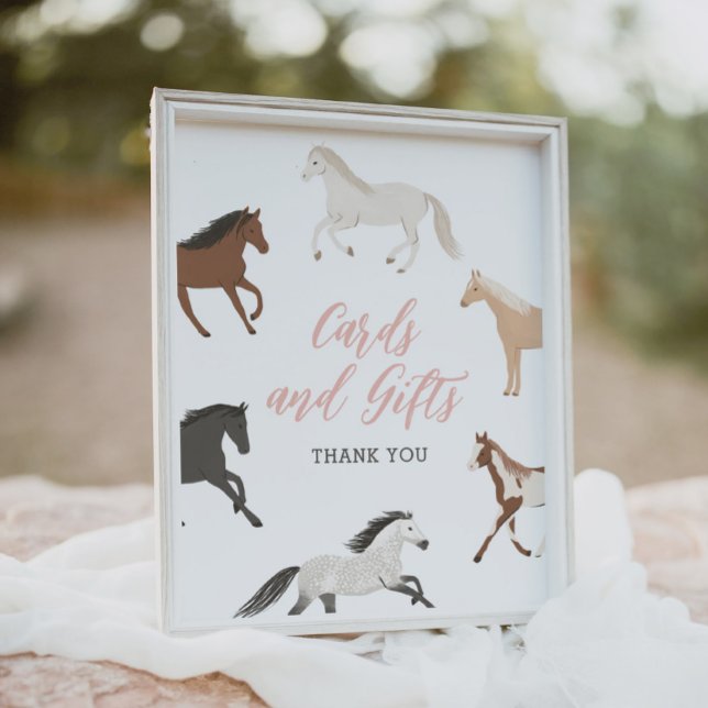 Poster Cheval Cowgirl équestre cartes et cadeaux d'annive (Créateur téléchargé)