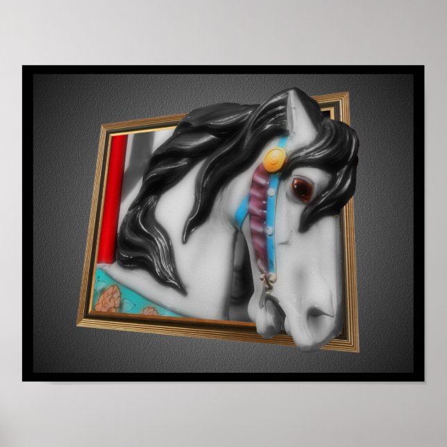 Poster Cheval De Carrousel Hors Cadre (Devant)