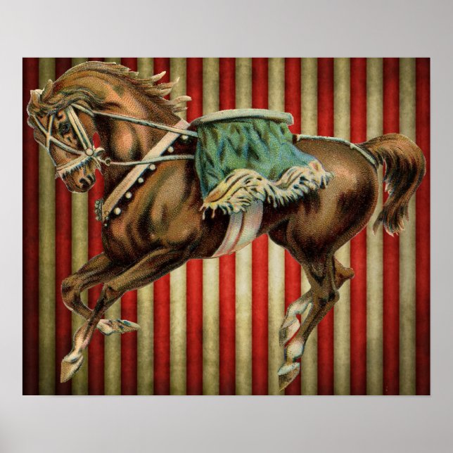Poster Cheval de cirque vintage (Devant)
