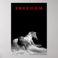 Cheval de course blanc noir Motivational Artwork
