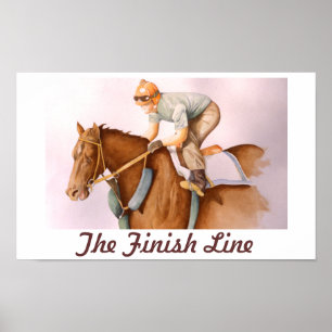 Poster Cheval de course et Jockey