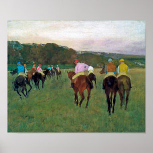 Poster Cheval de course Longchamp, Edgar Degas