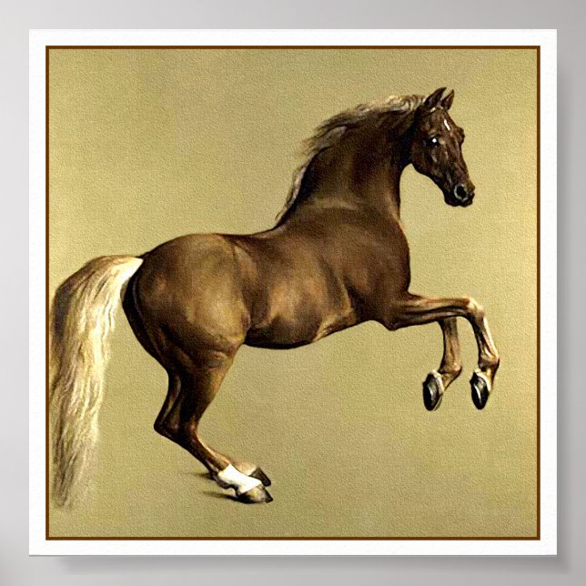 Poster Cheval de course Whistlejacket par Stubbs (Devant)
